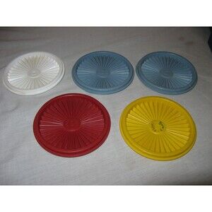 Tupperware Assorted Color Lids - Red, Yellow, Blue, White